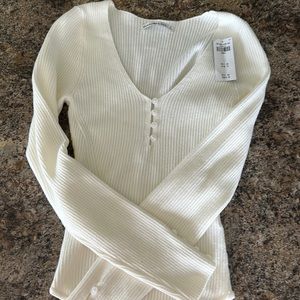 Abercrombie and Fitch sweater bodysuit. White/cream new with tags.